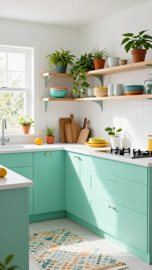 16 Green Cabinets with White Countertops: Perfect Color Harmony - 3. Minty Fresh Vibes 1