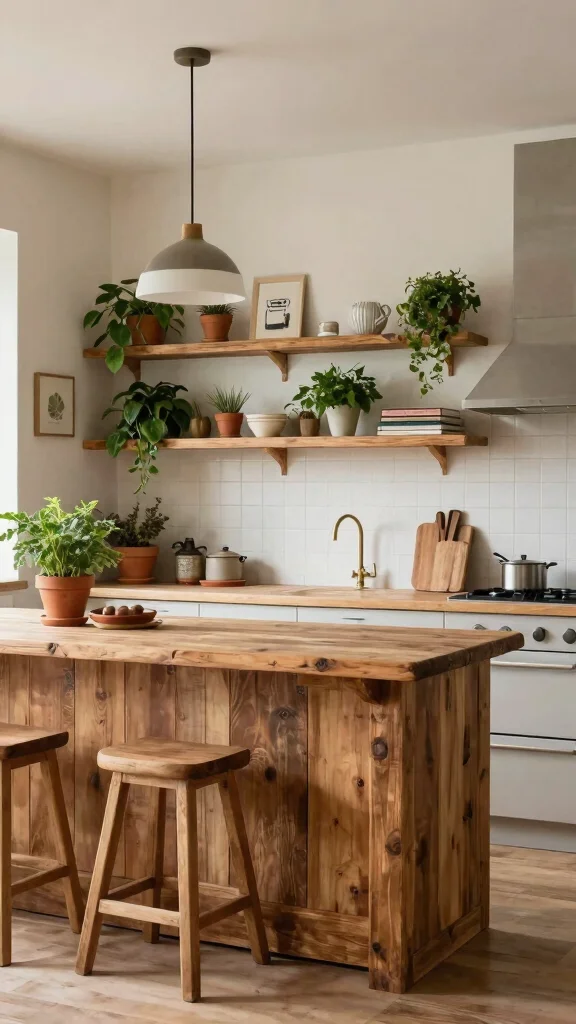 16 Green and Wood Kitchen Ideas for a Natural, Warm Space - 2. Reclaimed Wood Accents 1
