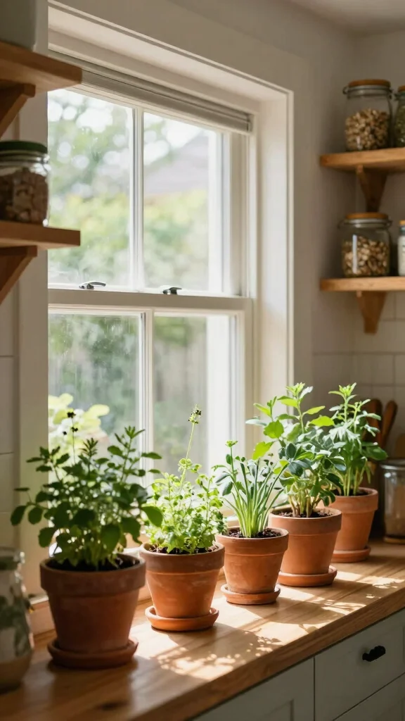 16 Green and Wood Kitchen Ideas for a Natural, Warm Space - 3. Indoor Herb Garden 1