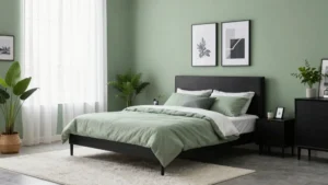 16 Sage Green Bedroom with Black Furniture Design Ideas