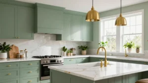 16 Sage Green and Gold Kitchen Designs for a Premium Look
