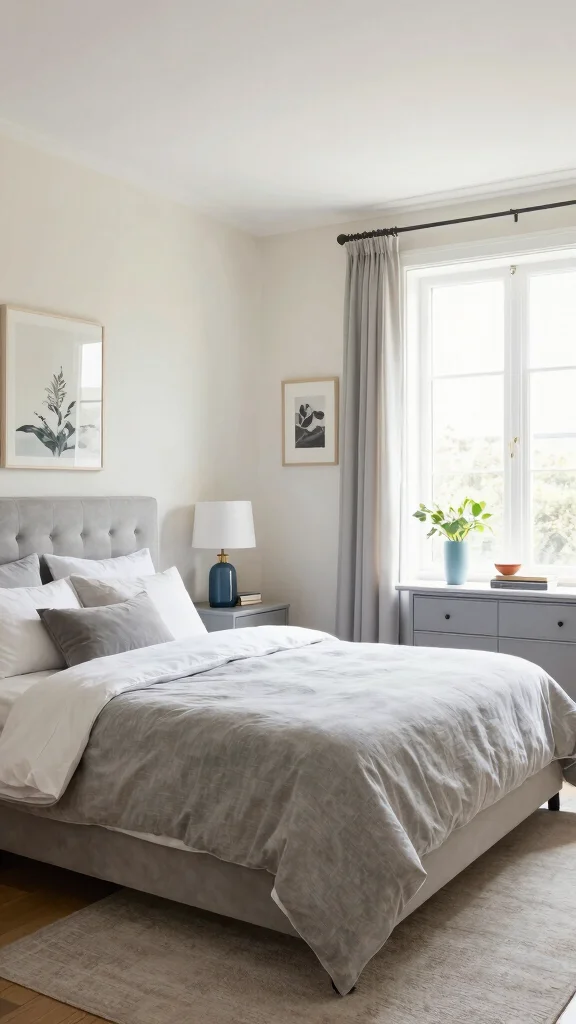 16 Wall Color Ideas for Gray Bedroom Furniture - 8. Creamy Off-White 1