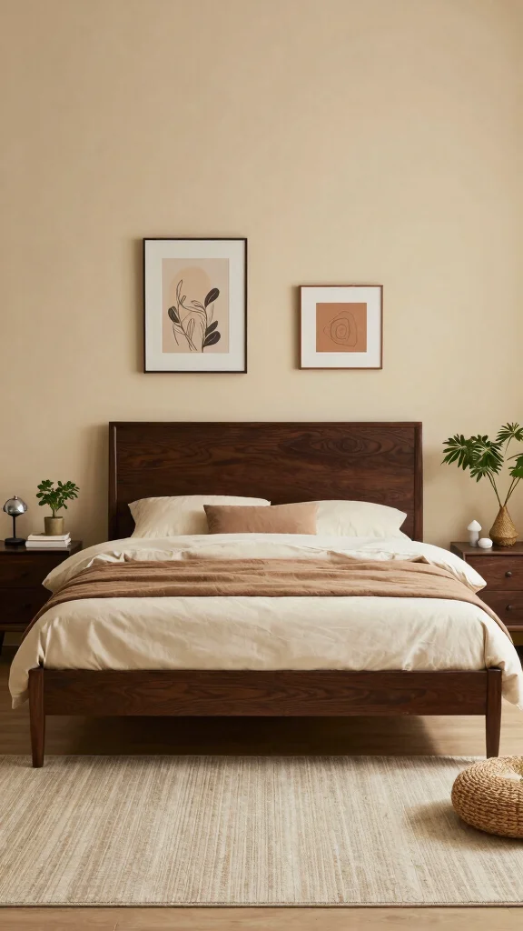 17 Bedroom Paint Ideas with Brown Furniture - 1. Warm Beige for Timeless Elegance 1