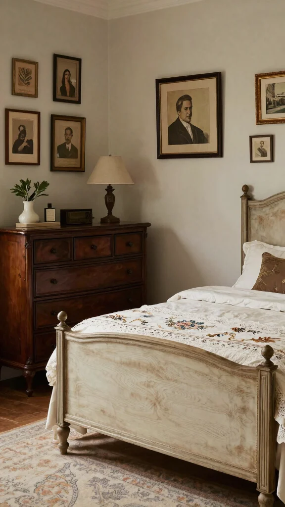 17 Dark and Light Bedroom Furniture Mix Ideas - 11. Vintage Elegance 1