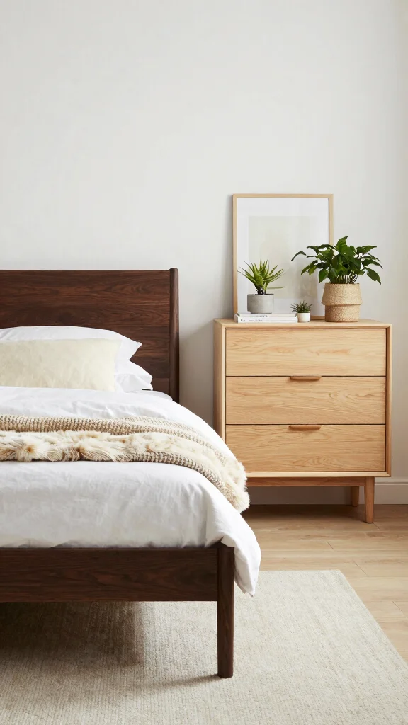 17 Dark and Light Bedroom Furniture Mix Ideas - 12. Scandinavian Simplicity 1