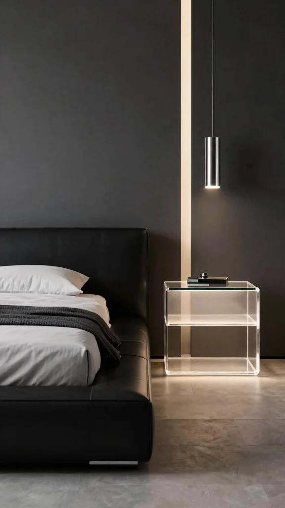 17 Dark and Light Bedroom Furniture Mix Ideas - 16. Futuristic Flair 1