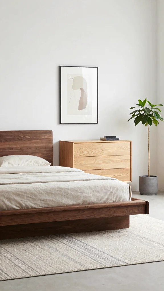 17 Dark and Light Bedroom Furniture Mix Ideas - 3. Modern Minimalism 1