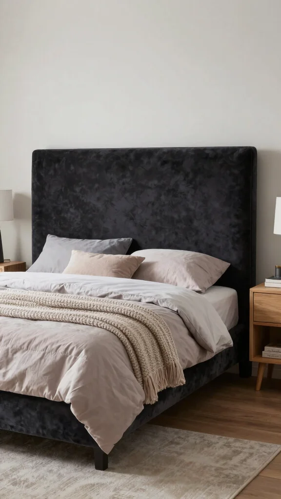 17 Dark and Light Bedroom Furniture Mix Ideas - 9. Statement Headboards 1