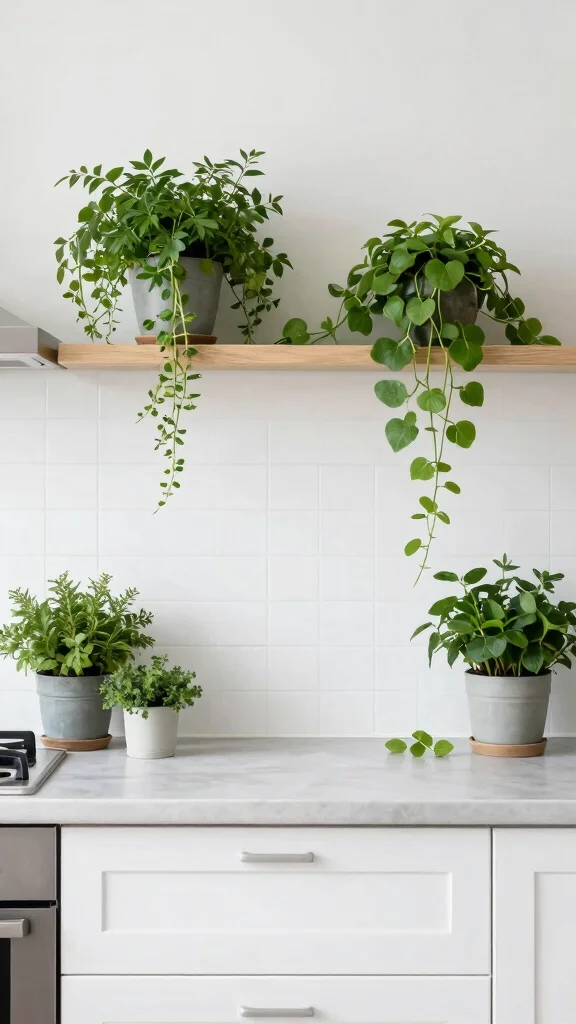 17 Green Backsplash Ideas for Kitchens with White Cabinets - 17. Lush Green Accents 1