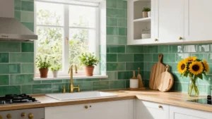 17 Green Backsplash Ideas for Kitchens with White Cabinets