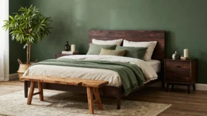 17 Green Bedroom Ideas with Dark Wood Furniture