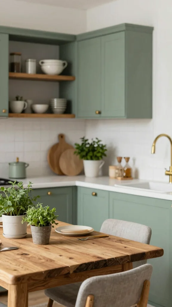 17 Green Cabinet Paint Colors to Upgrade Your Kitchen - 1. Sage Green: A Soft and Serene Choice 1