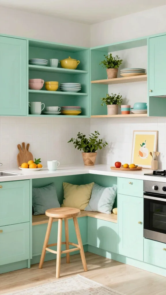 17 Green Cabinet Paint Colors to Upgrade Your Kitchen - 3. Mint Green: Fresh and Playful 1