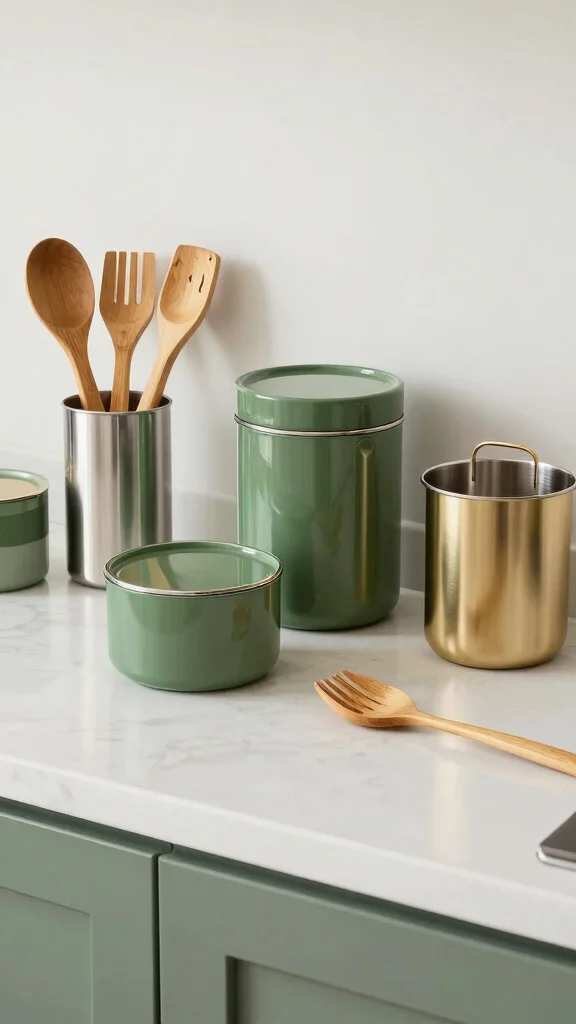 17 Luxurious Green and Gold Kitchen Ideas - 15. Sustainable Kitchen Gadgets 1