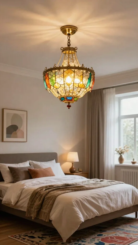 17 Mix and Match Bedroom Furniture Ideas for a Unique Look - 11. Playful Ceiling Fixtures 1