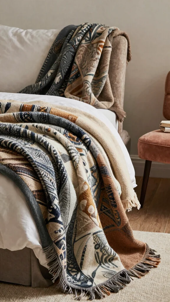 17 Mix and Match Bedroom Furniture Ideas for a Unique Look - 16. Personalized Throw Blankets 1