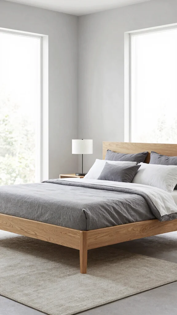 17 Oak Bedroom Furniture Ideas and Paint Colors - 2. Sleek Modern Oak Furniture with Gray Accents 1