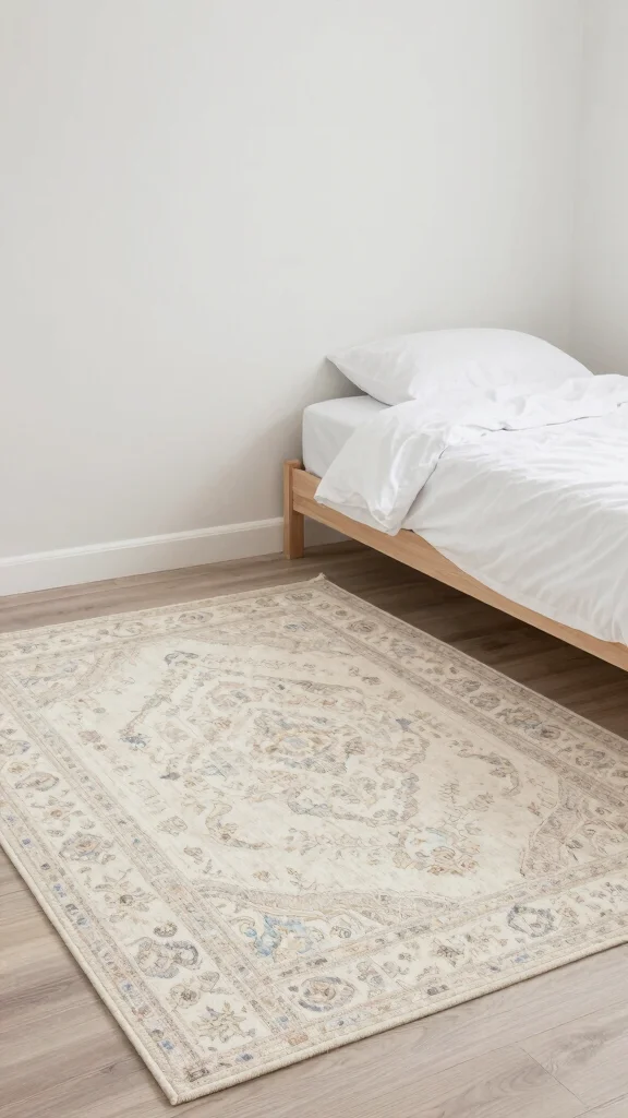 17 Small Room Bedroom Layouts and Furniture Arrangement Tips - 12. Use Area Rugs for Zone Definition 1