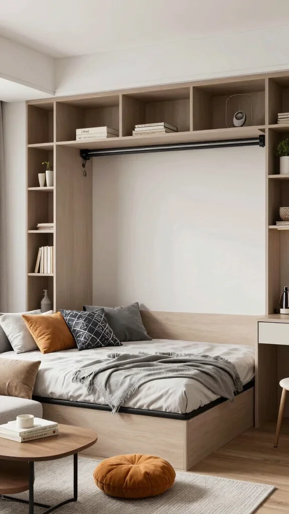 17 Small Room Bedroom Layouts and Furniture Arrangement Tips - 16. Think About A Murphy Bed 1