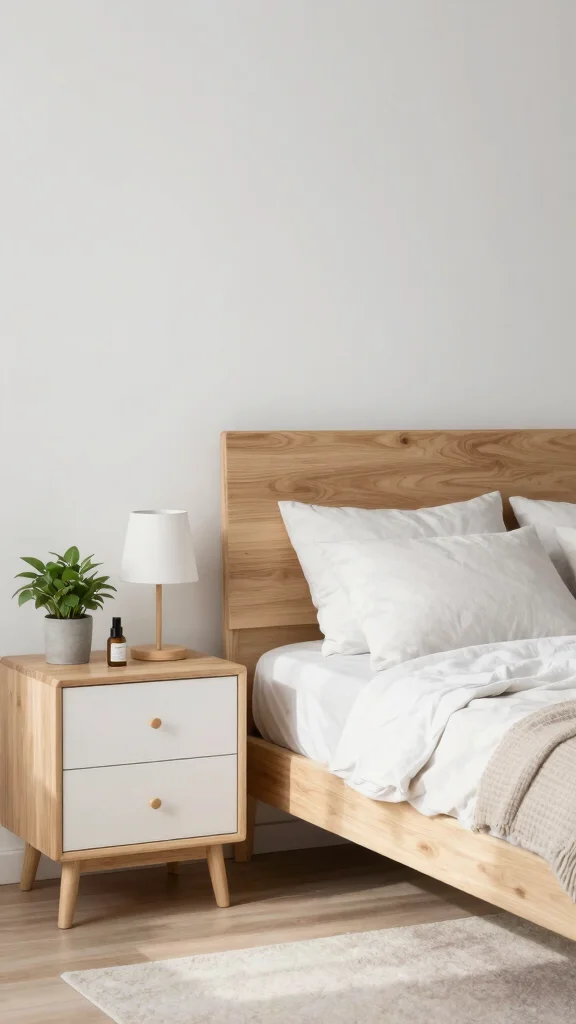 17 White Bedroom Furniture and Wall Color Ideas - 16. White and Natural Wood Fusion 1