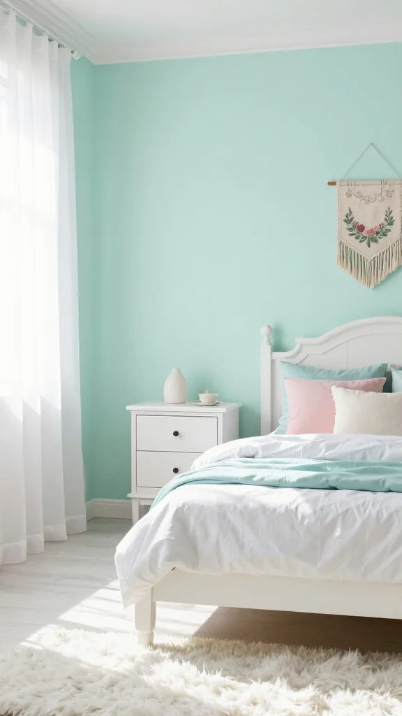 17 White Bedroom Furniture and Wall Color Ideas - 3. Pastel Hues for a Soft Touch 1