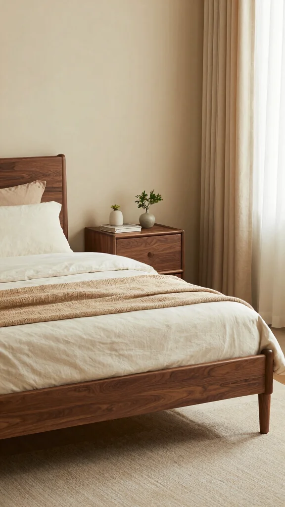 18 Bedroom Color Ideas for Dark Wood Furniture - 18. Soft Sand 1