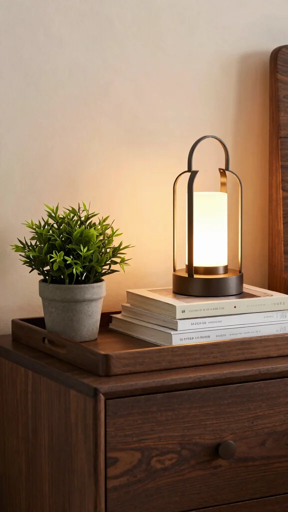 18 Bedroom Decor Ideas with Dark Wood Furniture - 13. Cozy Bedside Details 1