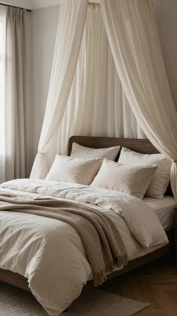 18 Bedroom Decor Ideas with Dark Wood Furniture - 17. Emphasize Comfort with Soft Furnishings 1