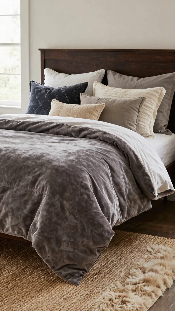 18 Bedroom Decor Ideas with Dark Wood Furniture - 2. Layer Textures for Depth 1