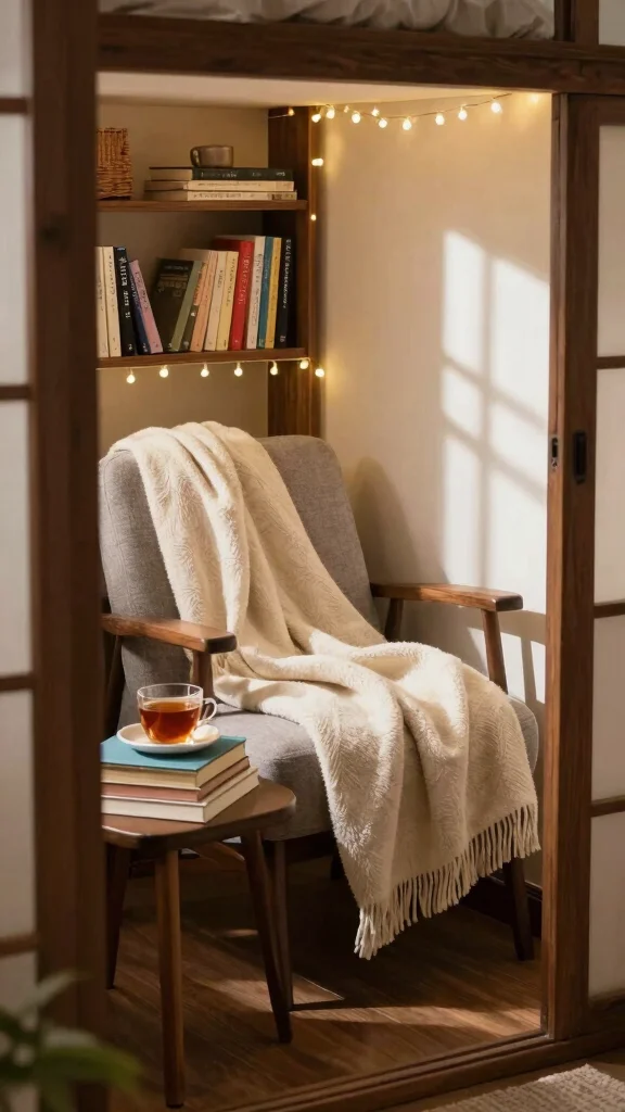 18 Bedroom Decor Ideas with Dark Wood Furniture - 7. Cozy Reading Nook 1