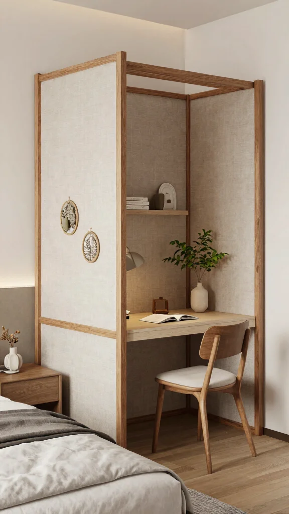 18 Bedroom Furniture Ideas for Small Rooms - 14. Stylish Room Divider 1