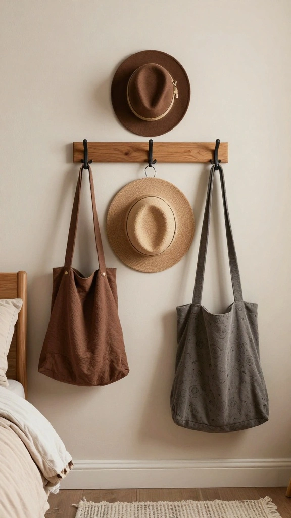 18 Bedroom Furniture Ideas for Small Rooms - 16. Decorative Hooks 1