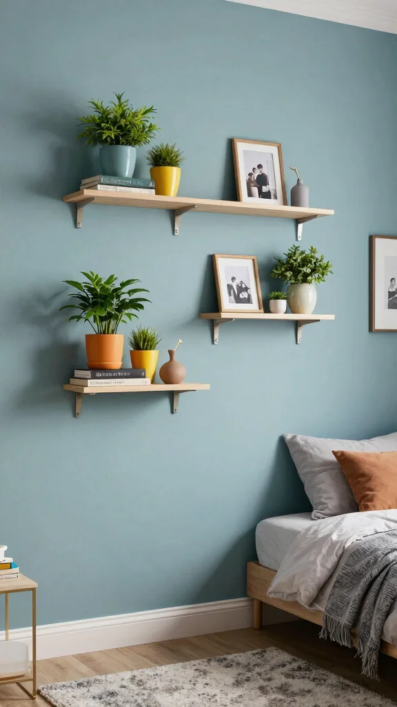 18 Bedroom Furniture Ideas for Small Rooms - 4. Wall-Mounted Shelves 1