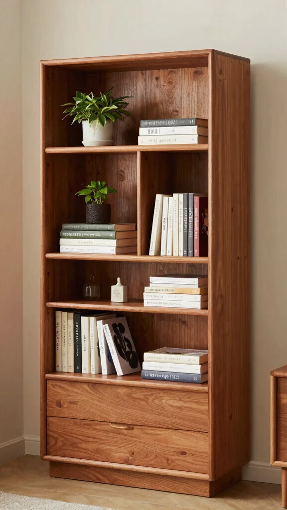18 Bedroom Ideas with Cherry Wood Furniture - 5. Cherry Wood Bookshelf 1