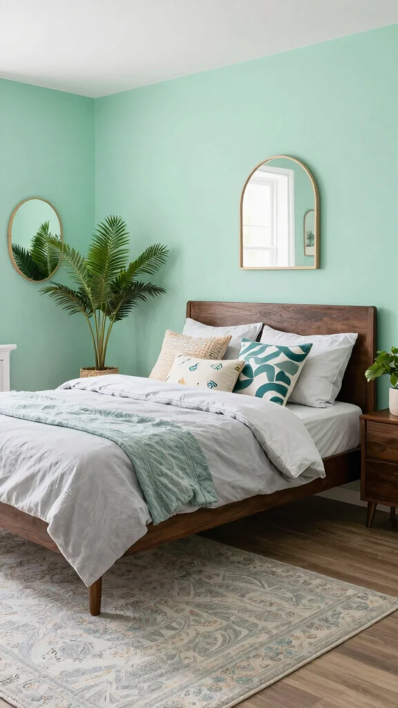 18 Best Bedroom Colors to Match Dark Furniture - 10. Mint Green - Bright and Breezy 1
