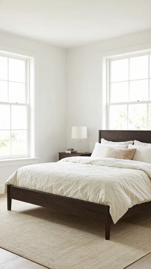 18 Best Bedroom Colors to Match Dark Furniture - 16. Creamy White - Bright and Spacious 1