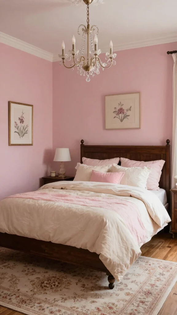18 Best Bedroom Colors to Match Dark Furniture - 4. Dusty Pink - Romantic and Soft 1