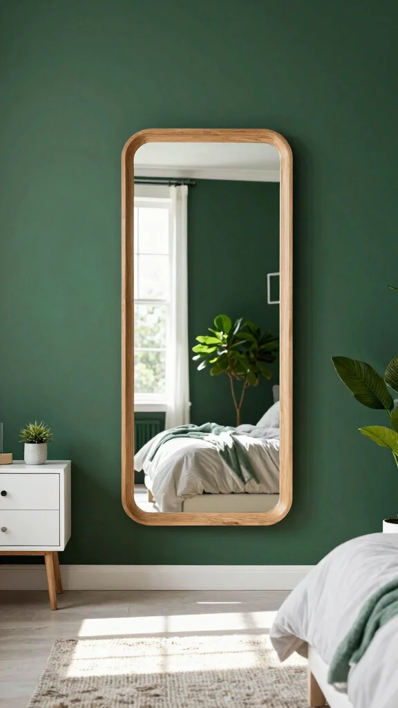 18 Dark Green Bedroom with White Furniture Inspiration - 10. The Power of Mirrors 1