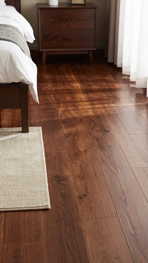 18 Dark Wood Bedroom Furniture Decor Ideas for a Cozy & Stylish Space - 14. Dark Wood Flooring 1