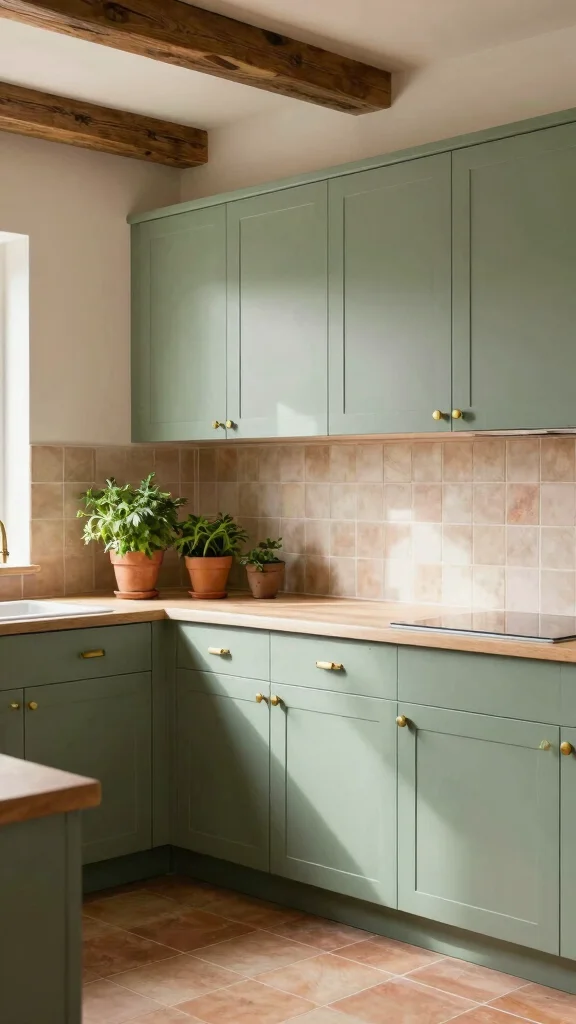 18 Modern Light Green Kitchen Cabinet Ideas - 2. Sage Green Serenity 1