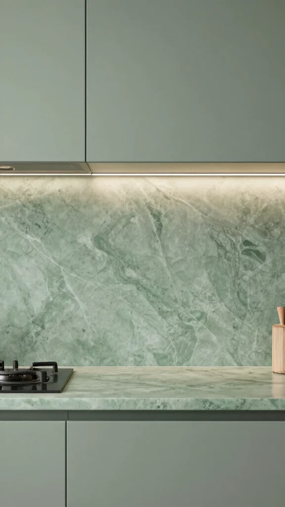 18 Sage Green Kitchen Backsplash Ideas for a Stylish Interior - 14. Creative Use of Laminates 1