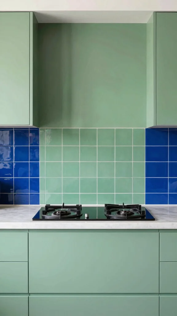 18 Sage Green Kitchen Backsplash Ideas for a Stylish Interior - 17. Bold Accents 1