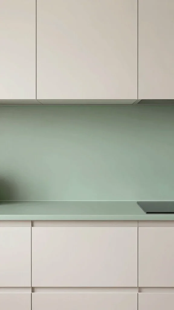 18 Sage Green Kitchen Backsplash Ideas for a Stylish Interior - 18. Minimalist Design 1