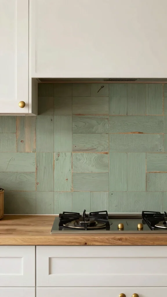 18 Sage Green Kitchen Backsplash Ideas for a Stylish Interior - 4. Reclaimed Wood Panels 1