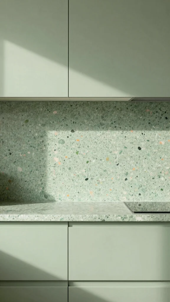 18 Sage Green Kitchen Backsplash Ideas for a Stylish Interior - 8. Terrazzo Inspiration 1