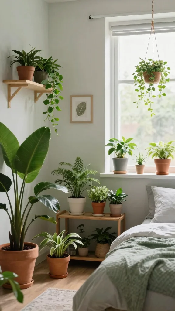18 Ways to Arrange Furniture in Your Bedroom for Maximum Comfort - 14. Incorporate Indoor Plants 1