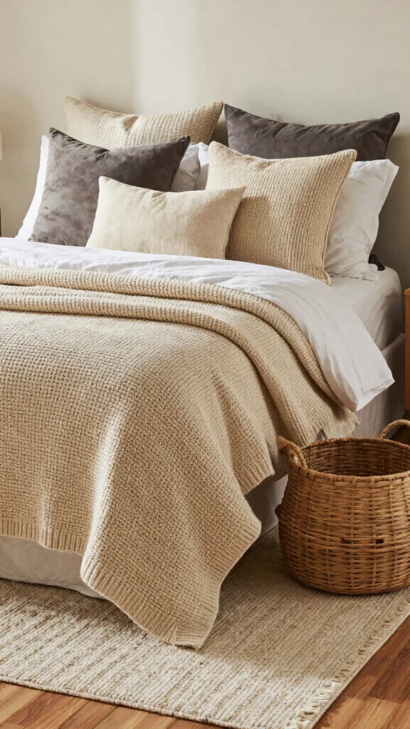 18 Ways to Place Furniture in Your Bedroom for Optimal Space - 10. Layer Textures 1