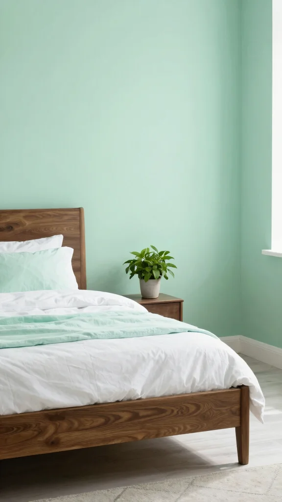 19 Bedroom Paint Colors to Complement Dark Furniture - 10. Mint Green for a Fresh Vibe 1