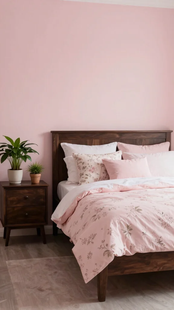 19 Bedroom Paint Colors to Complement Dark Furniture - 12. Blush Pink for a Soft Feminine Touch 1