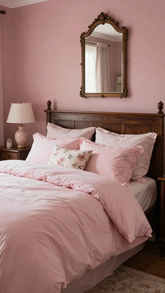 19 Bedroom Paint Colors to Complement Dark Furniture - 4. Dusty Rose for a Romantic Feel 1